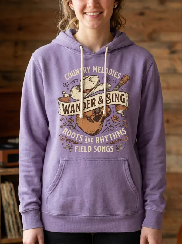 Cowboy-Hat Women's Country Music Pullover Hoodie
