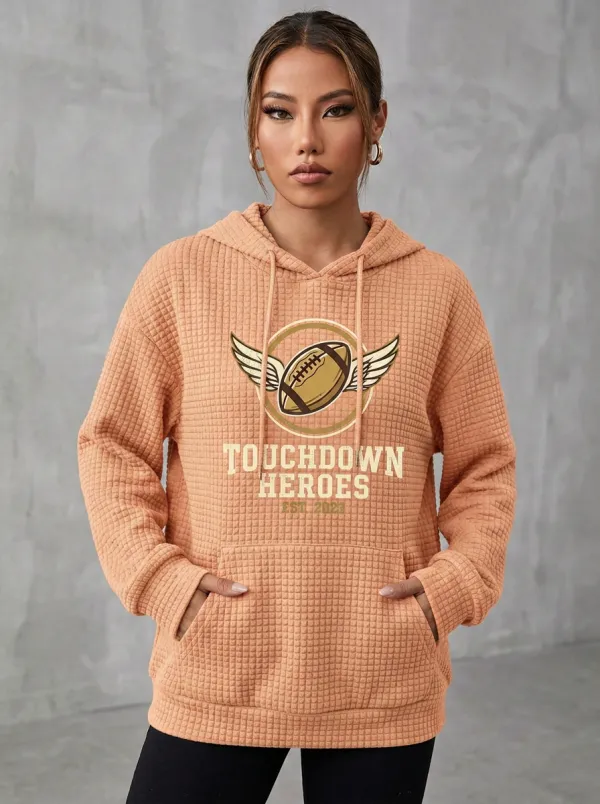 Football Graphic Casual Hoodie