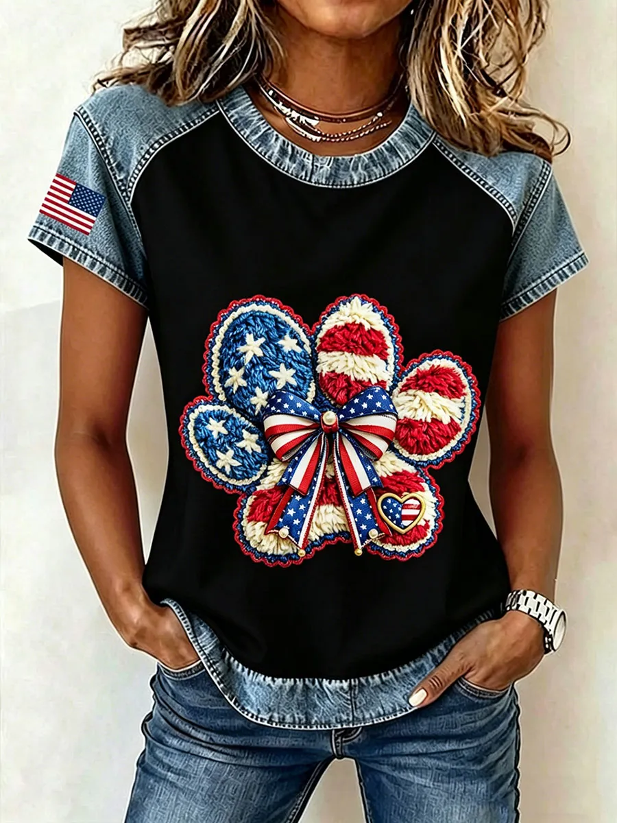 Women's 250th Anniversary Dog Paw T-Shirt