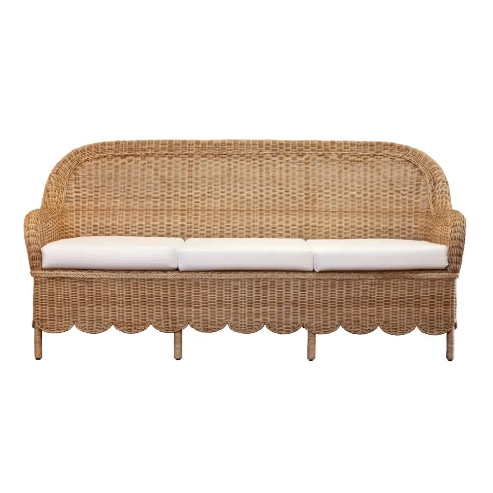 Streamlined Wicker Sofa