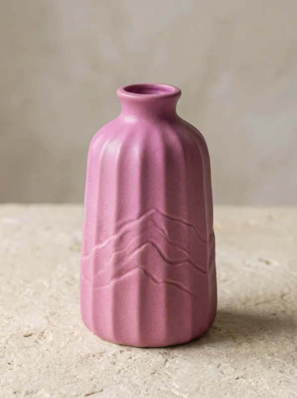 Minimalist Mountain Pattern Textured Ceramic Table Vase