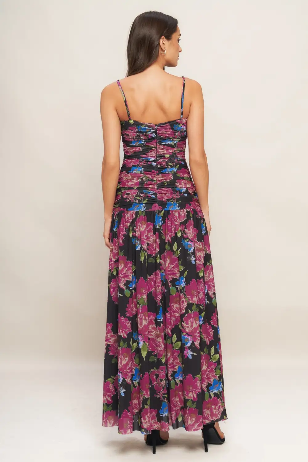 Mesh Printed Maxi Dress