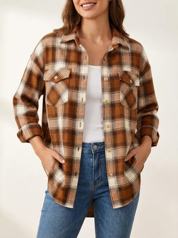 Autumnal Plaid Plaid Long-Sleeve Shirt