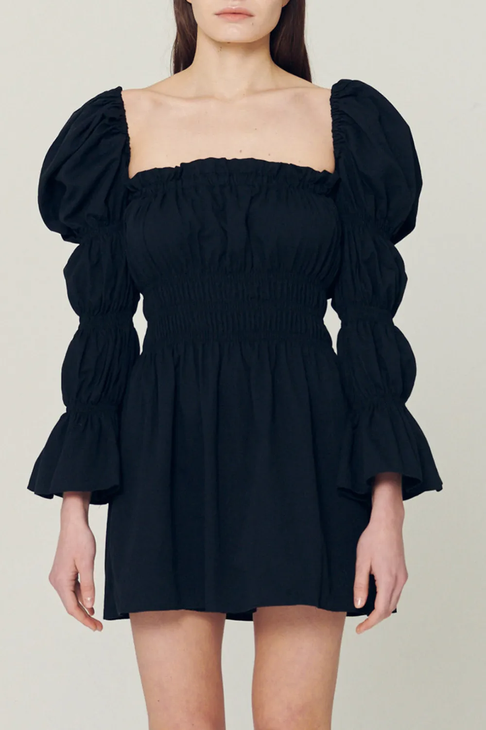 Balloon Sleeve Mini Dress