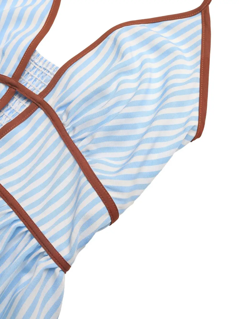 Smocked Halter Striped Maxi Dress