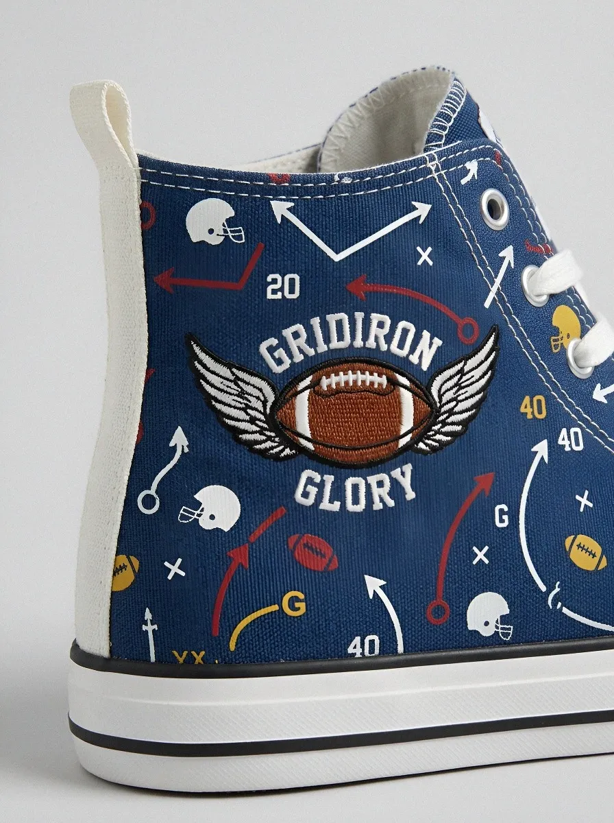 Unisex Football Fan Gridiron Glory Printed Sneakers