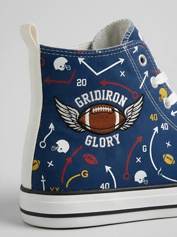 Unisex Football Fan Gridiron Glory Printed Sneakers