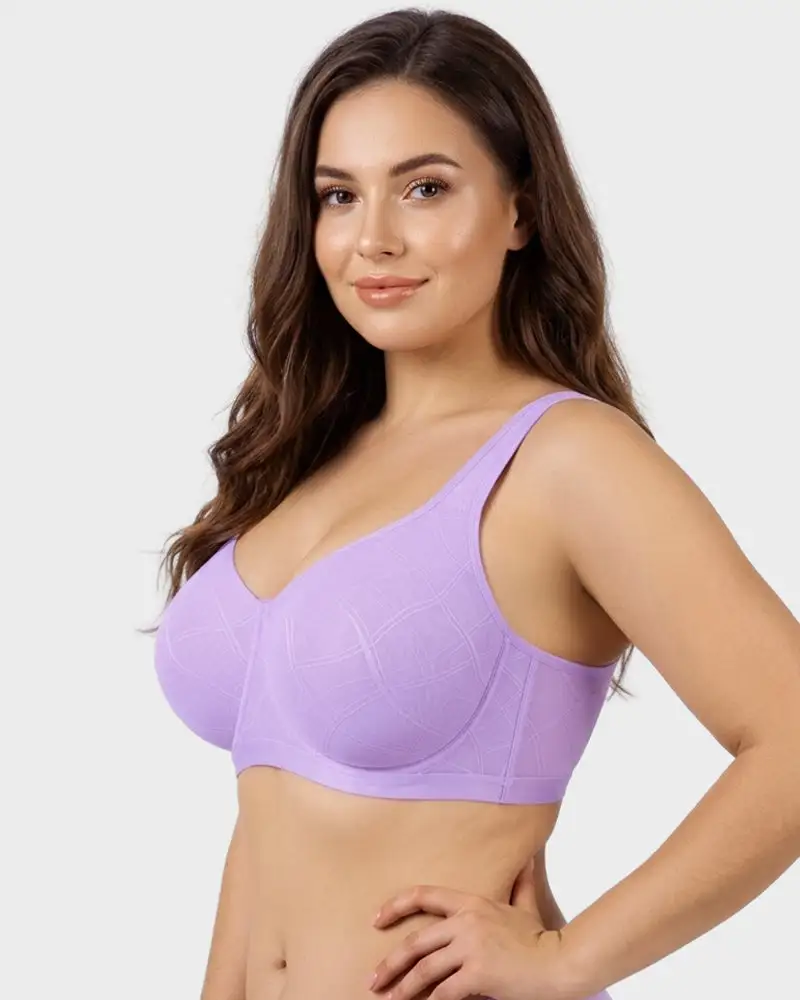 Ultra-Lightweight Full Coverage Cup Jacquard Mesh Comfort Bra