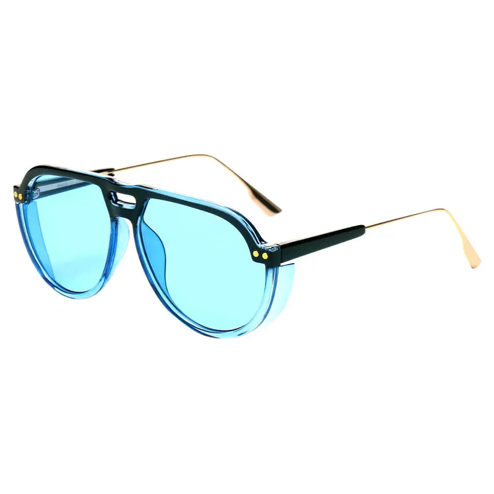 Patterned Round Frame Sunglasses