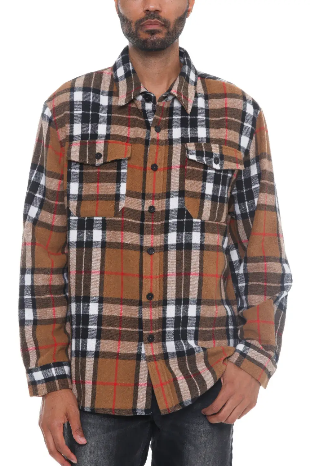 Relaxed Men's Checkered Soft Flannel Shacket