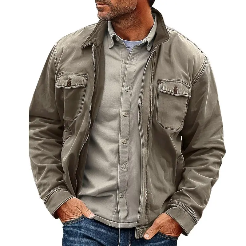 Streamlined Zip Canvas Jacket