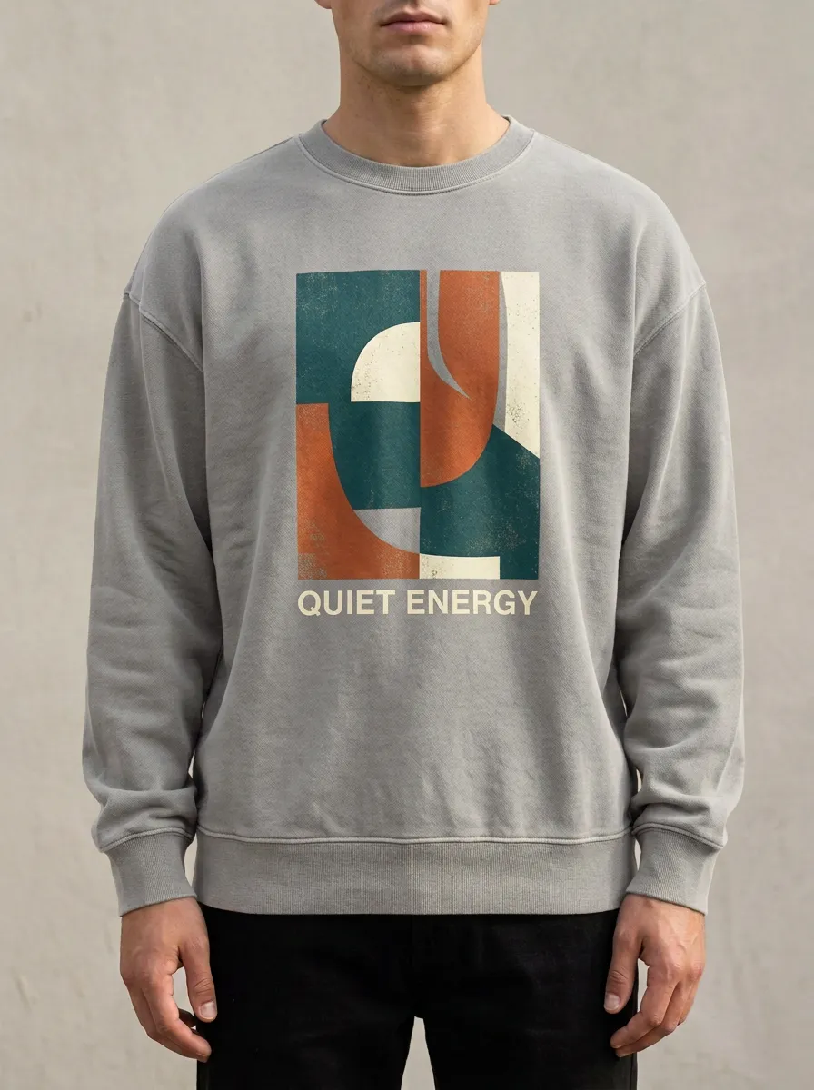 Quiet Energy Abstract Geometric Crewneck Hoodie