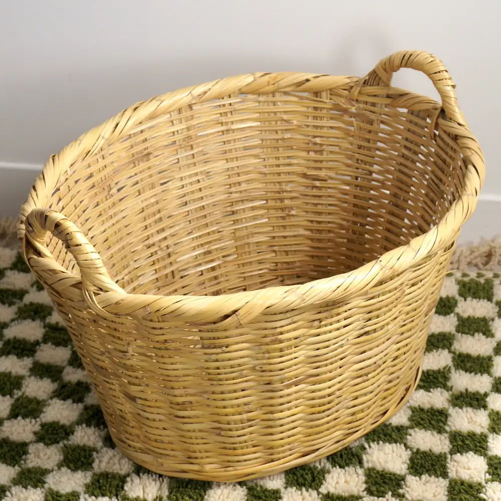 Rigid Reed Firewood Storage Basket