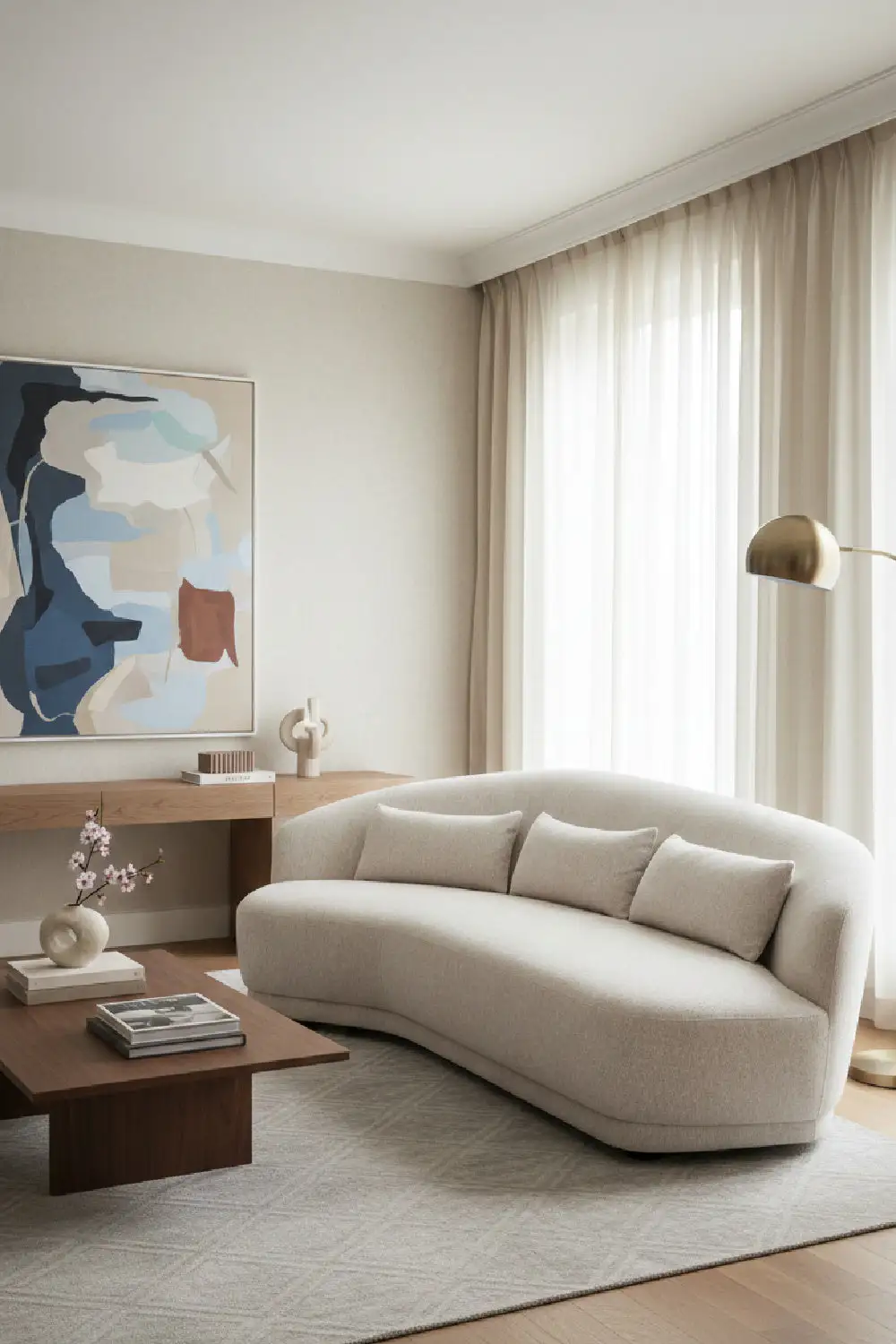 Refined Curved Sofa