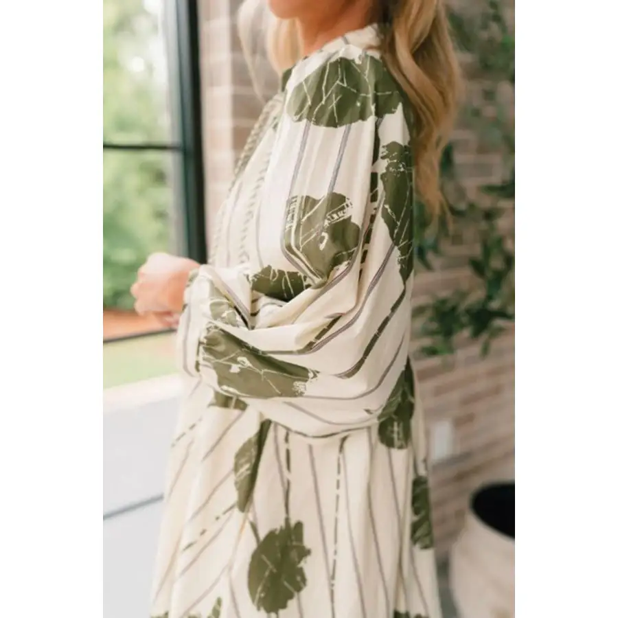 Soft Everyday Tie Neck Three-Quarter Sleeve Mini Dress