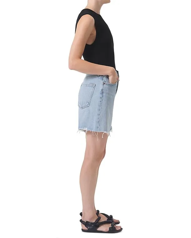 Denim Cotton Belt Loop Shorts