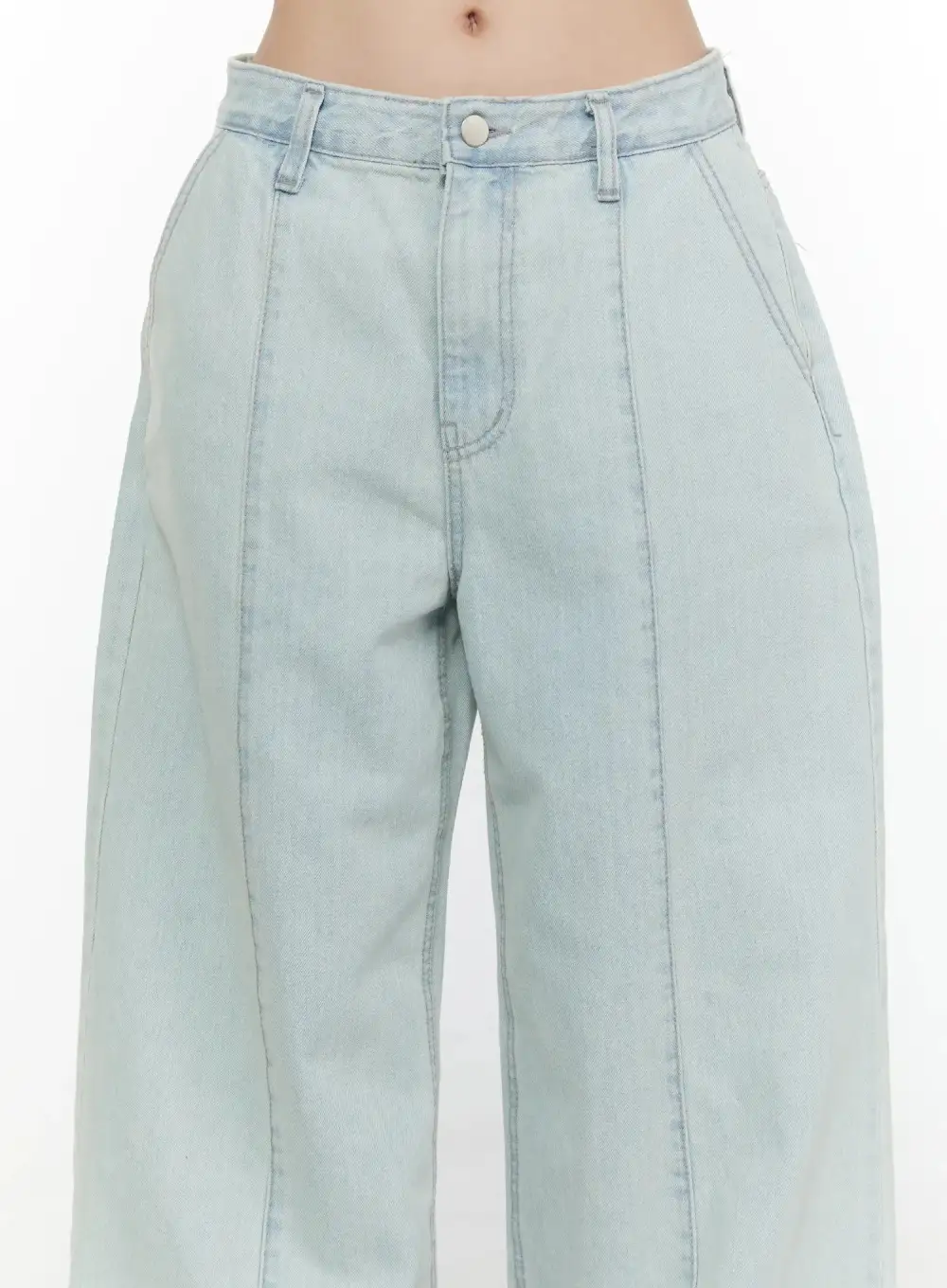 Pocketed Casual Wide Leg Jeans