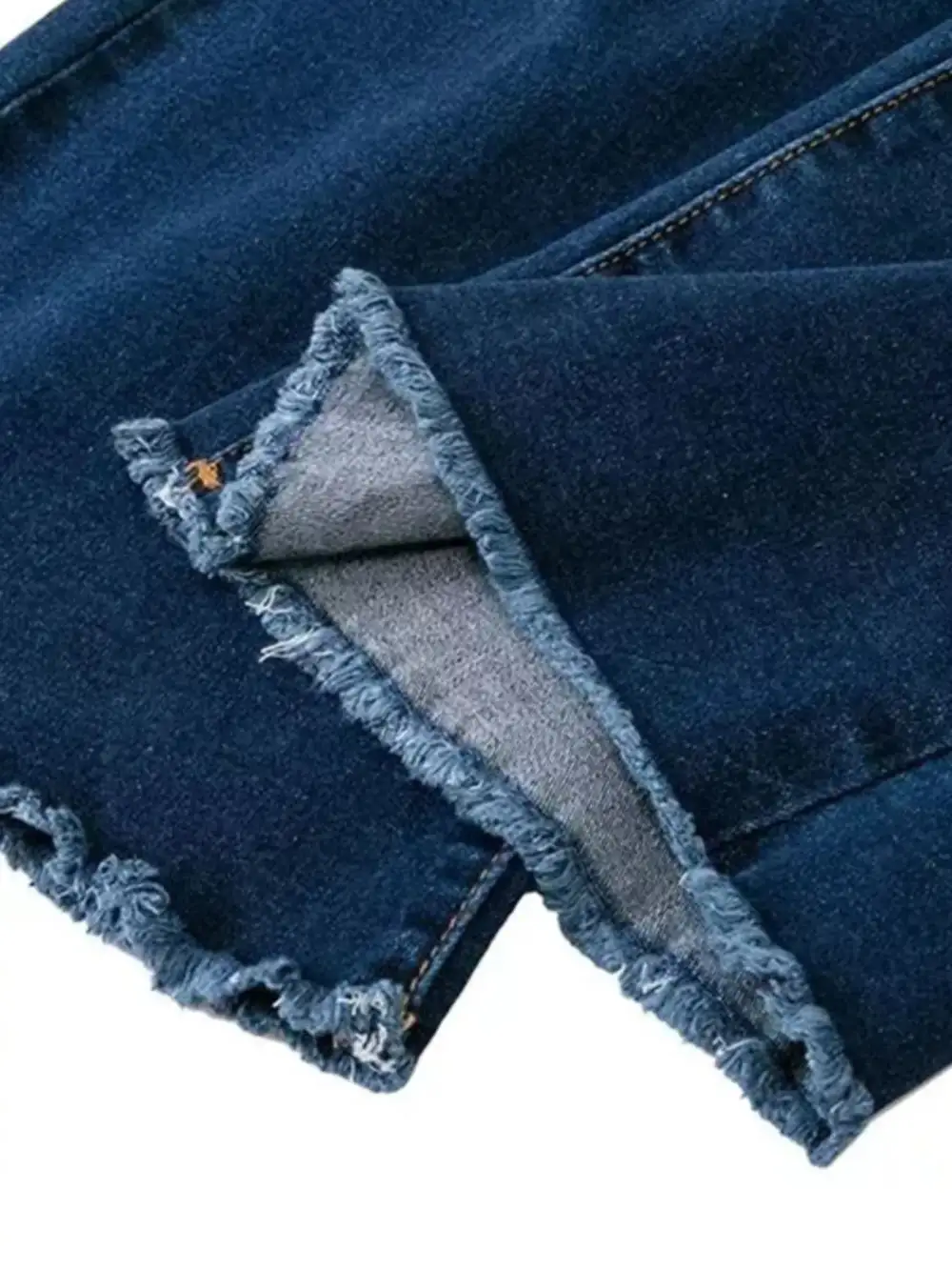 Balanced Flare Leg Raw Hem Distressed Denim Jeans