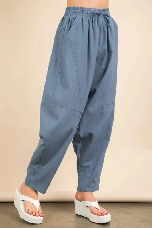 Solid Barrel Comfy Woven Pants