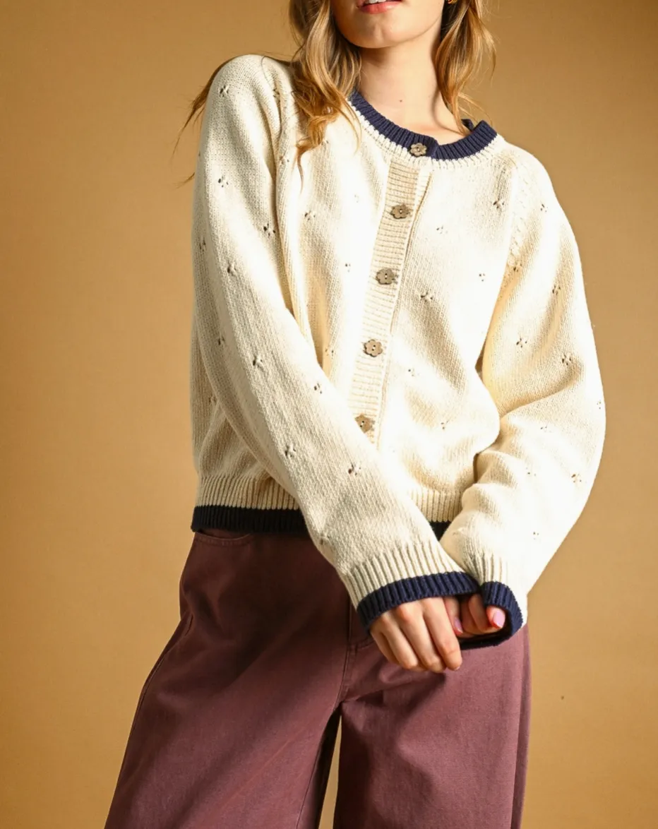 Pointelle Knit Cardigan