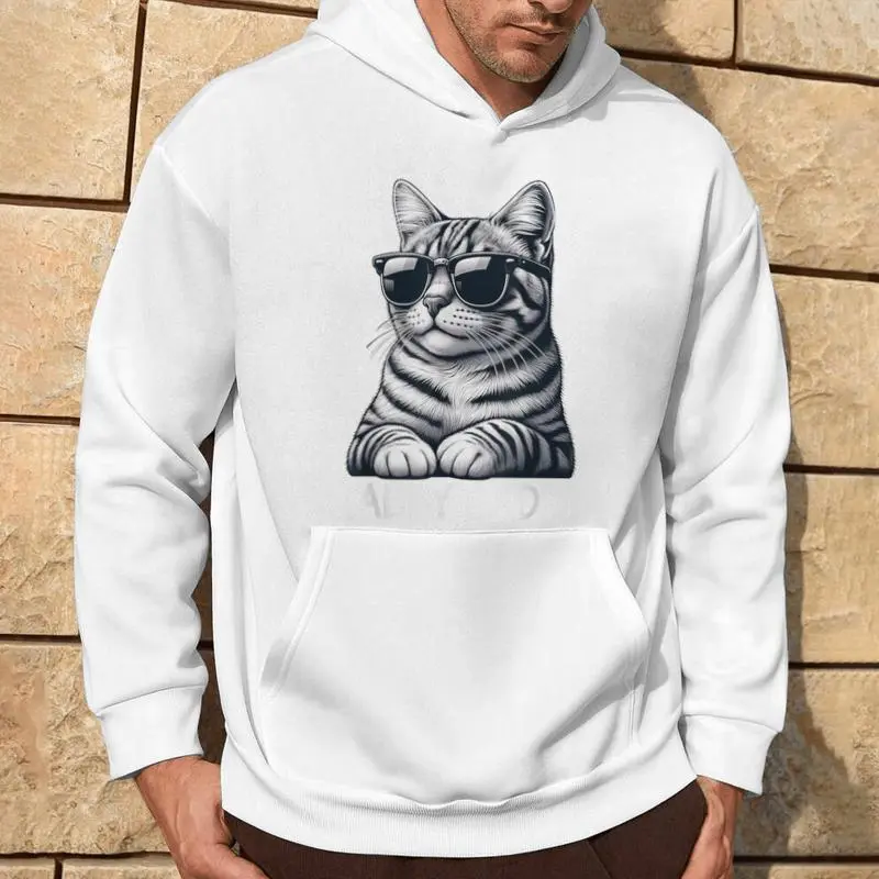 Tabby Daddy Cat Dad Graphic Grey Tabby Cat Lover Hoodie