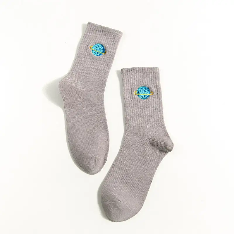Soft Celestial Embroidered Knee High Socks