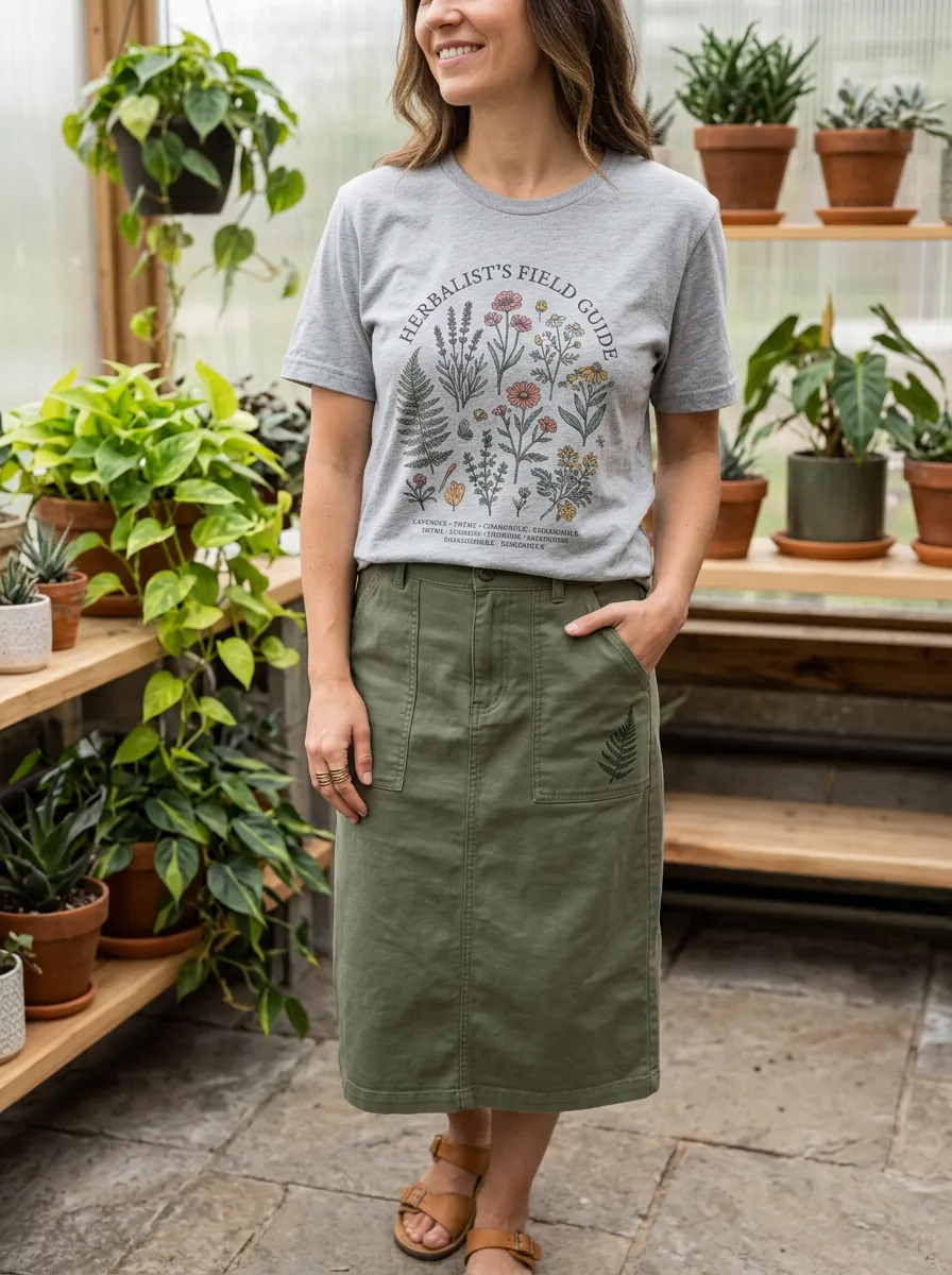 Herbalist Field Guide Botanical Flower T-Shirt