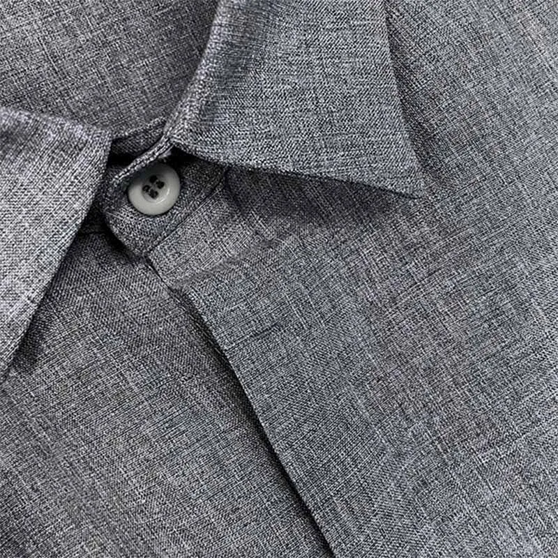 Textured Woven Linen Shirt