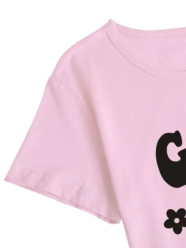 Easygoing Round-Neck Collared Short-Sleeve Knit T-Shirt