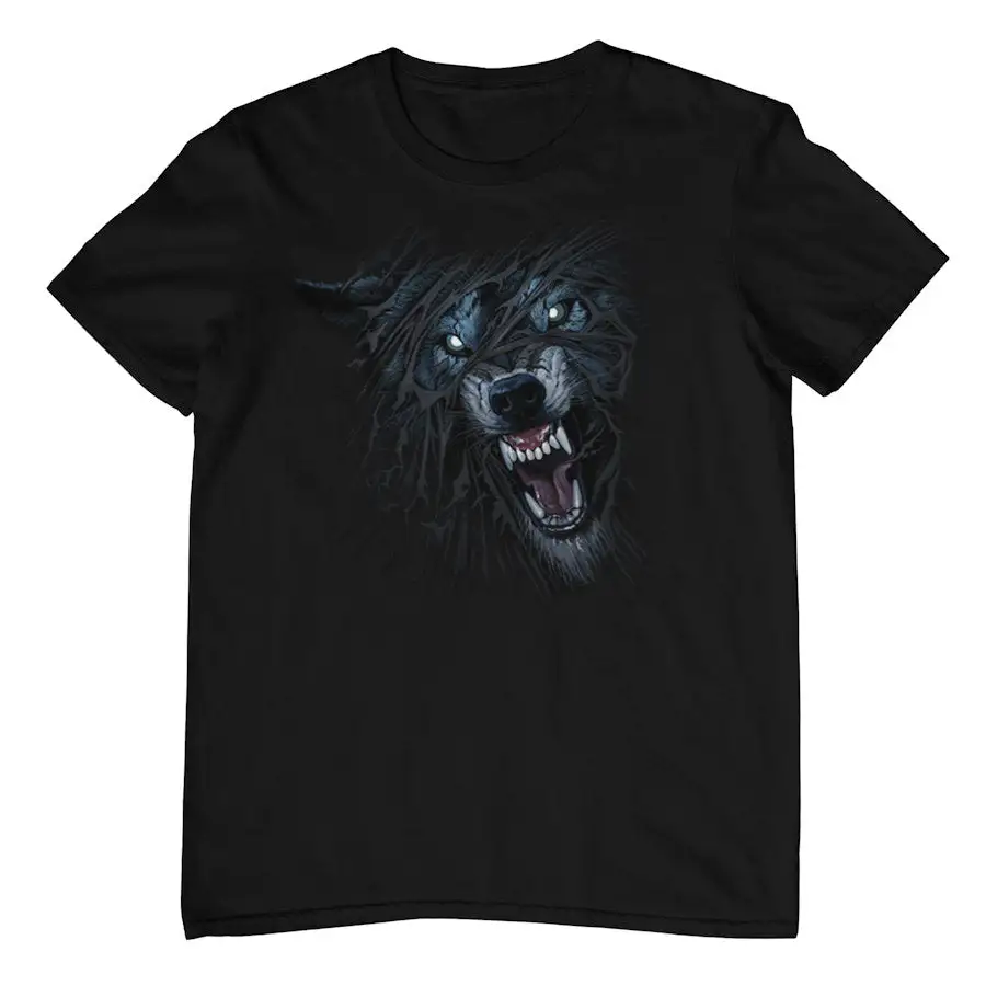 Torn Wolf Graphic Cotton T-Shirt
