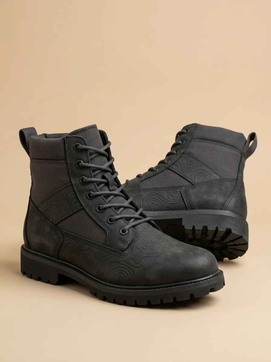 Unisex Outdoor Explorer Topographic Print Work Boots