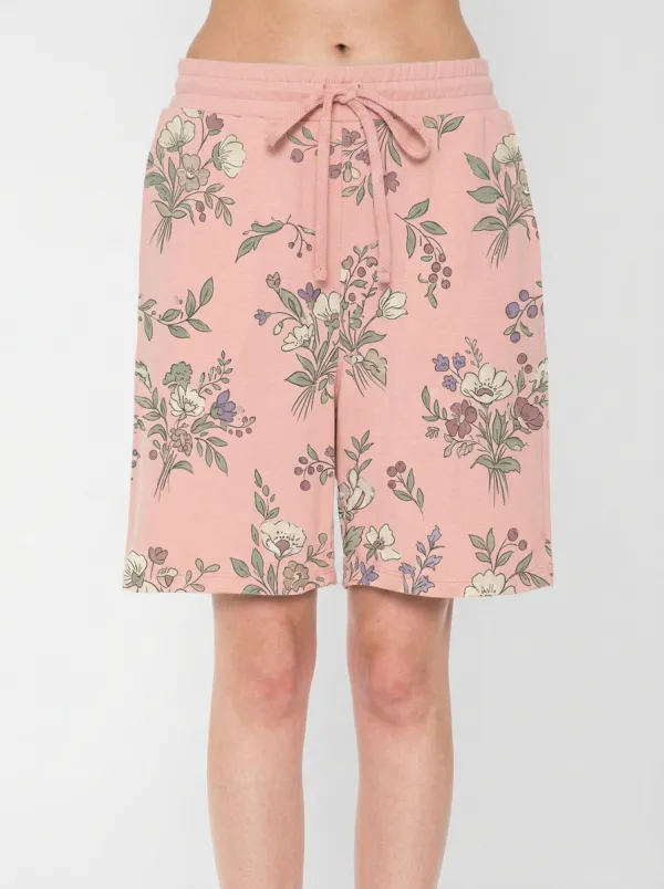 Women's Floral Botanical Grey Printed Lounge Shorts