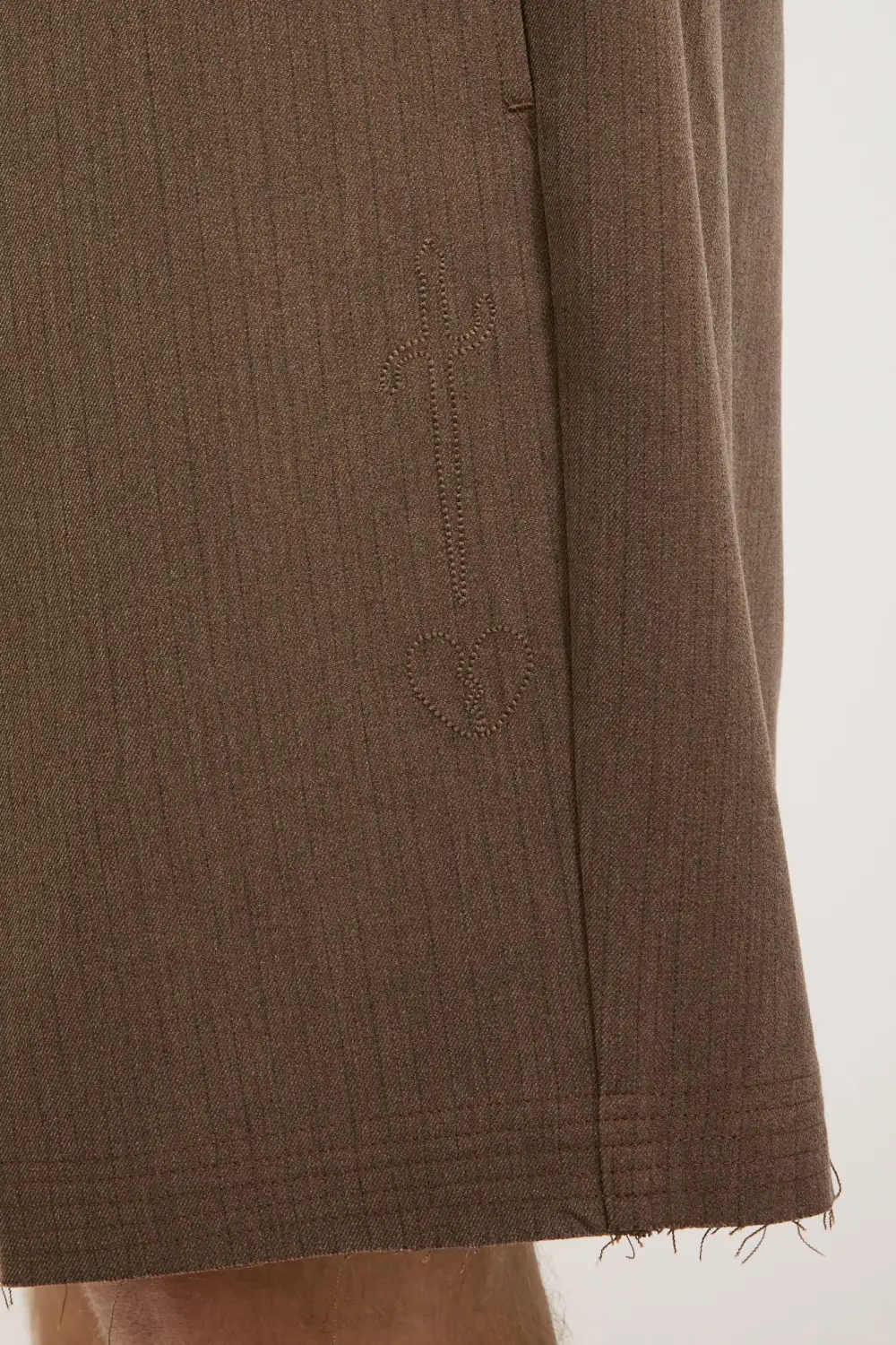 Brown Textured Casual Short Pants