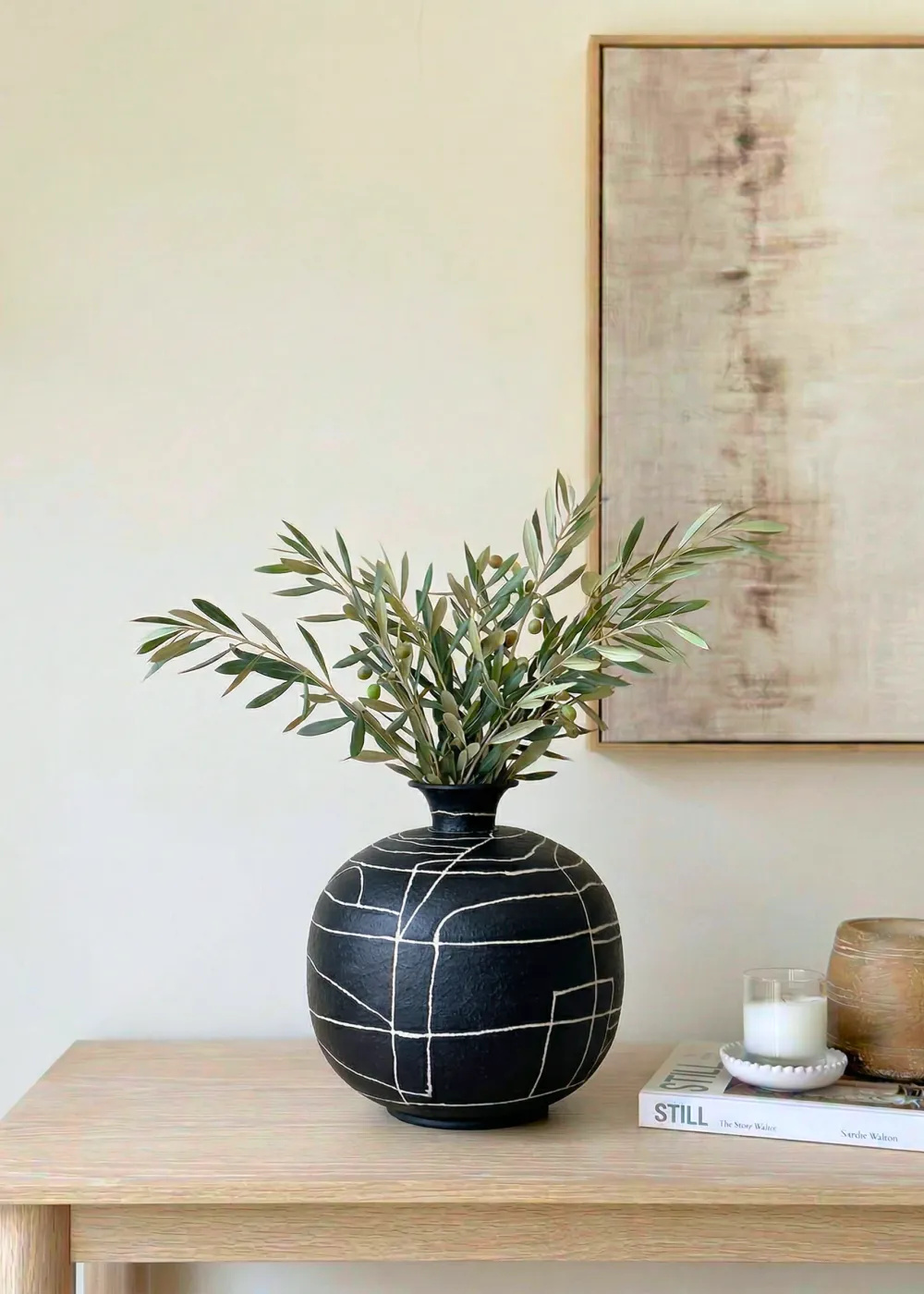 Dune Obsidian Vase Black Small