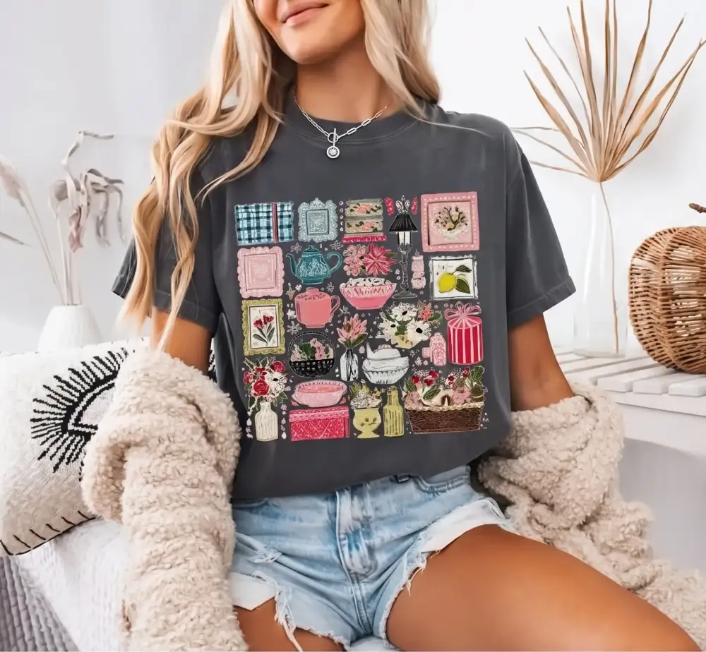Retro Homestead Graphic Crew Neck Tee