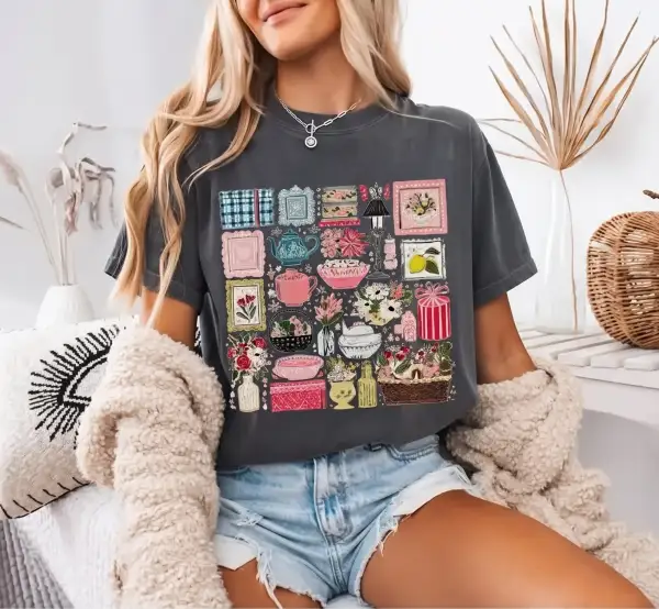 Retro Homestead Graphic Crew Neck Tee