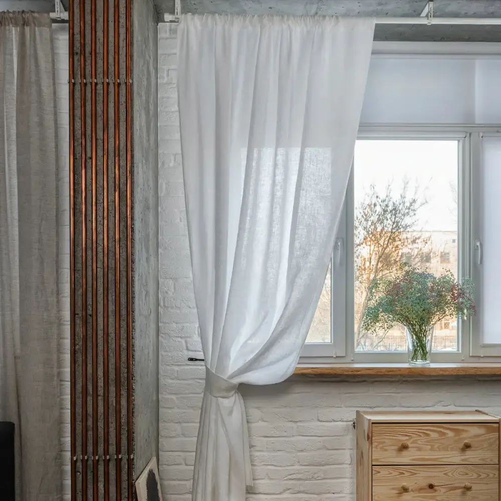 Rod Pocket Linen Curtain Panel