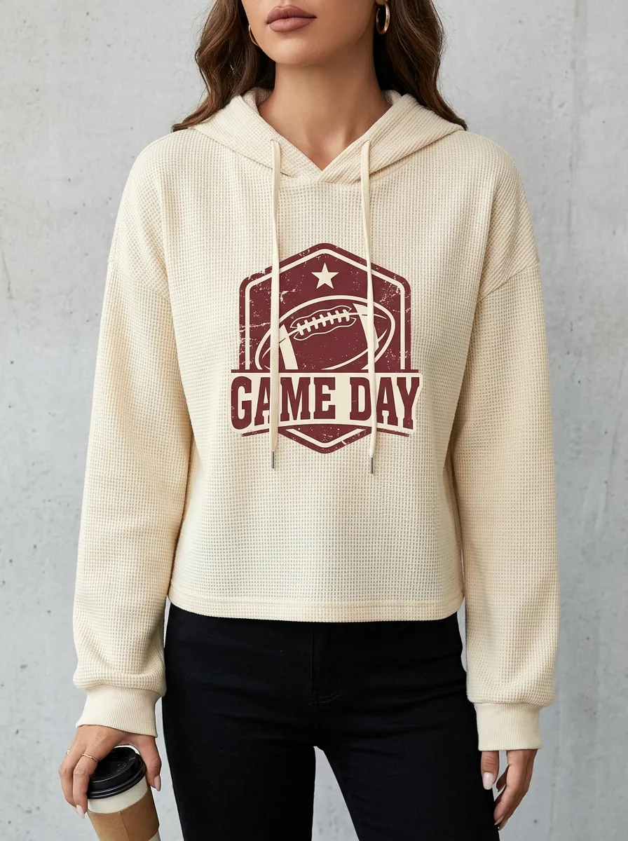 Football Graphic Casual Hoodie
