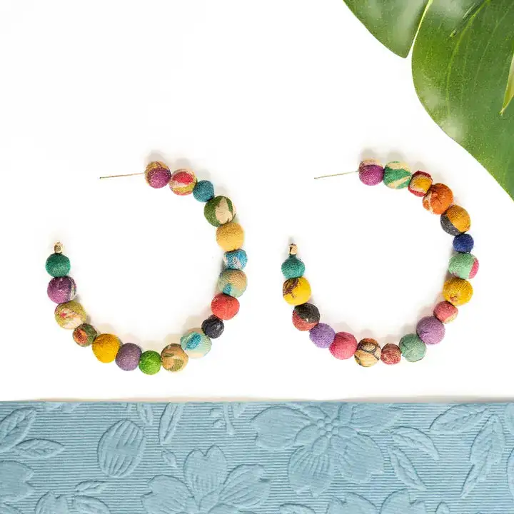 Hoop Pebbled Fashion Earrings
