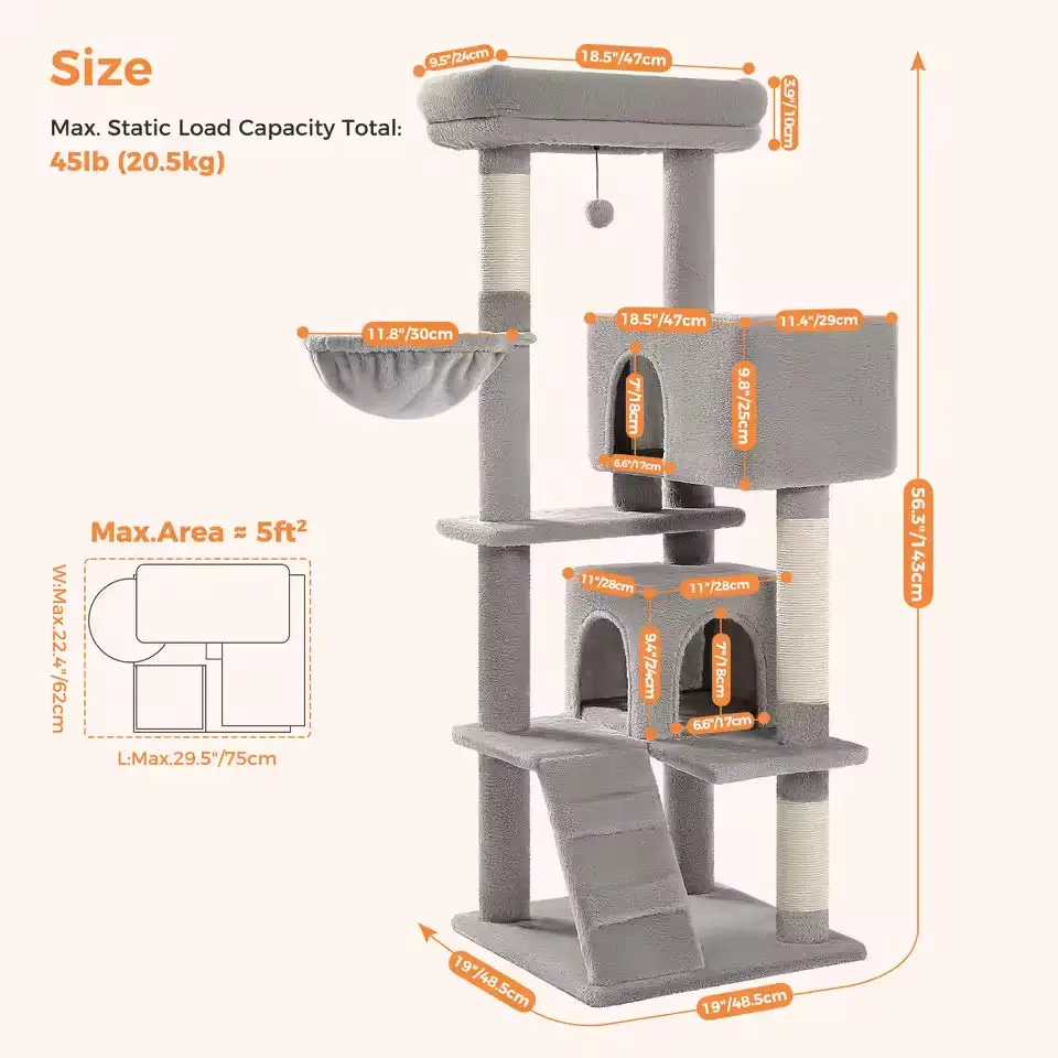Cozy Feline Resting Structure Plush Cat Tree
