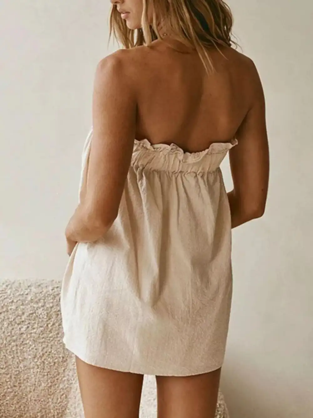 Polished Strapless Top And High-Waisted Skirt Set