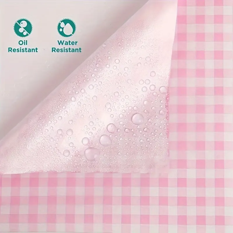 Pink Gingham Food Wrapping Paper