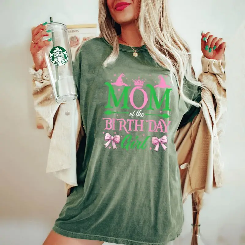Mom Of The Birthday Girl Witch Family Party Men Women's Oversized Comfort T-Shirt