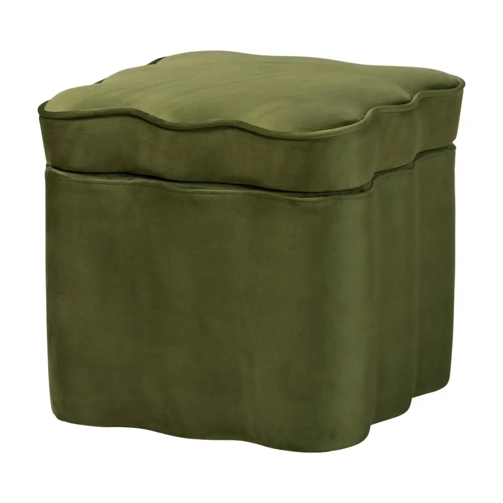 Scalloped Storage Ottoman