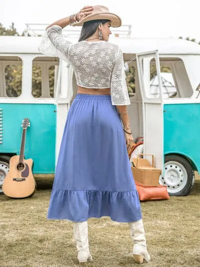 High Waist Ruffle Dropship Skirt