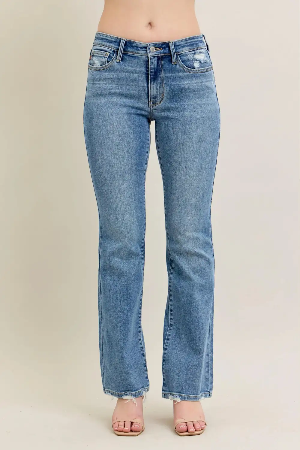 Draped Bootcut Jeans