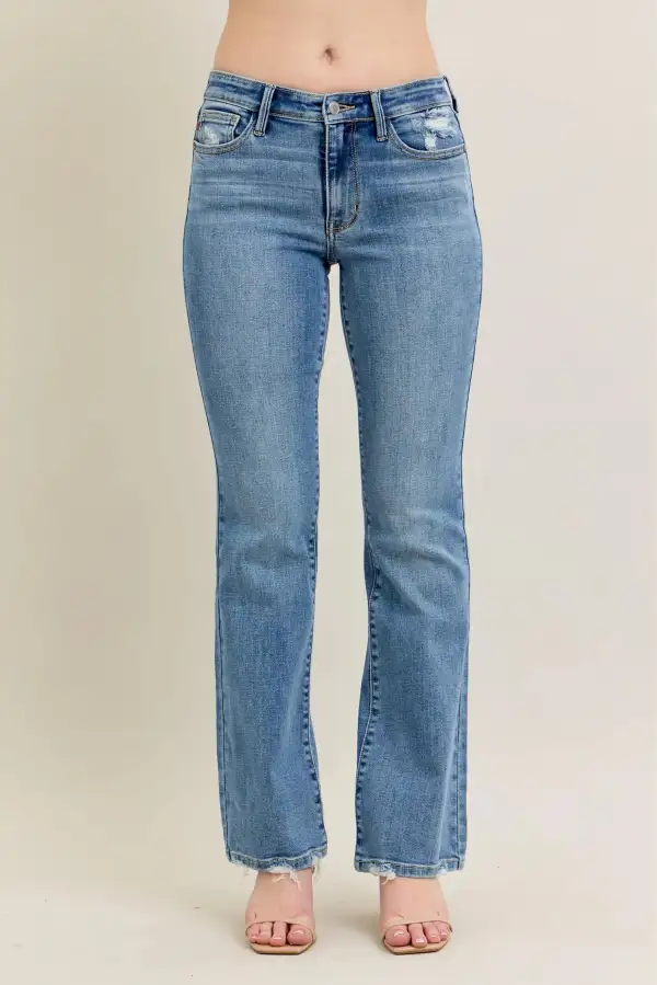 Draped Bootcut Jeans