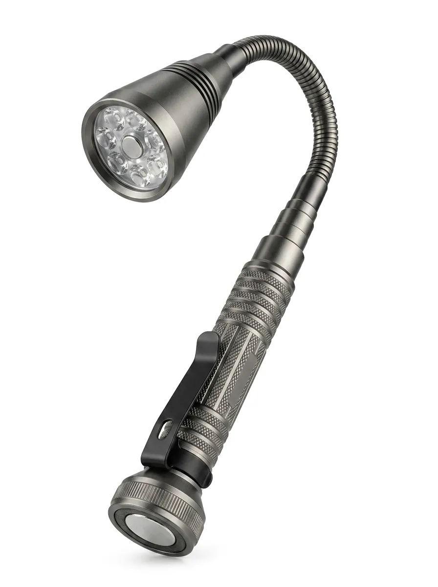 Flexible-Neck Magnetic LED Repair Flashlight