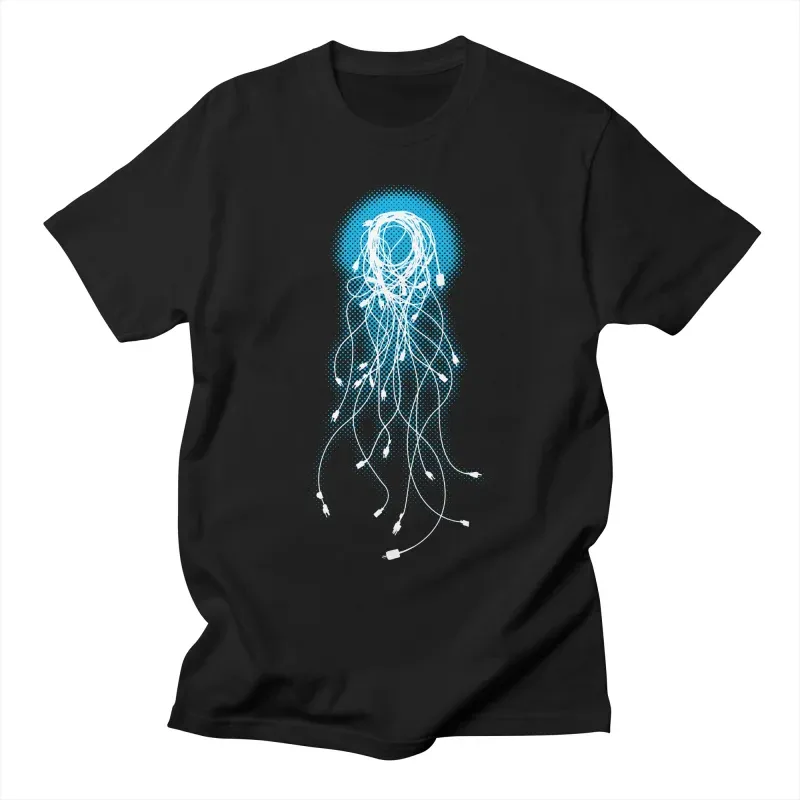 Luminous Art Jellyfish Print Short Sleeves