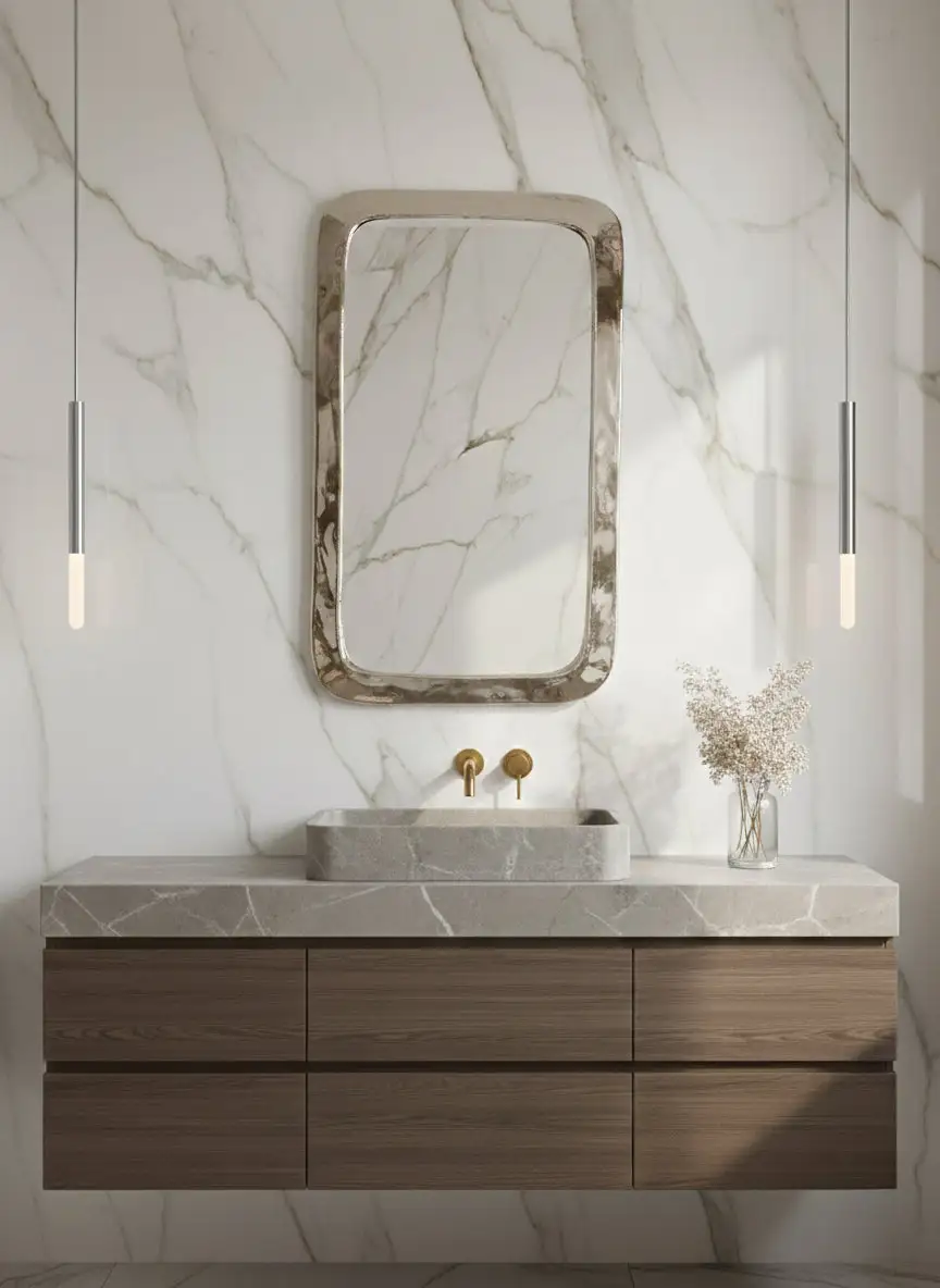 Handcrafted Rectangle Brass Wall Mirror